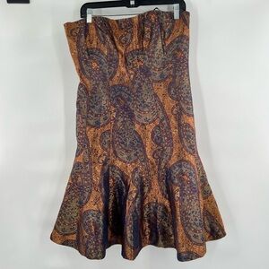 David Meister strapless bronze dress size 10